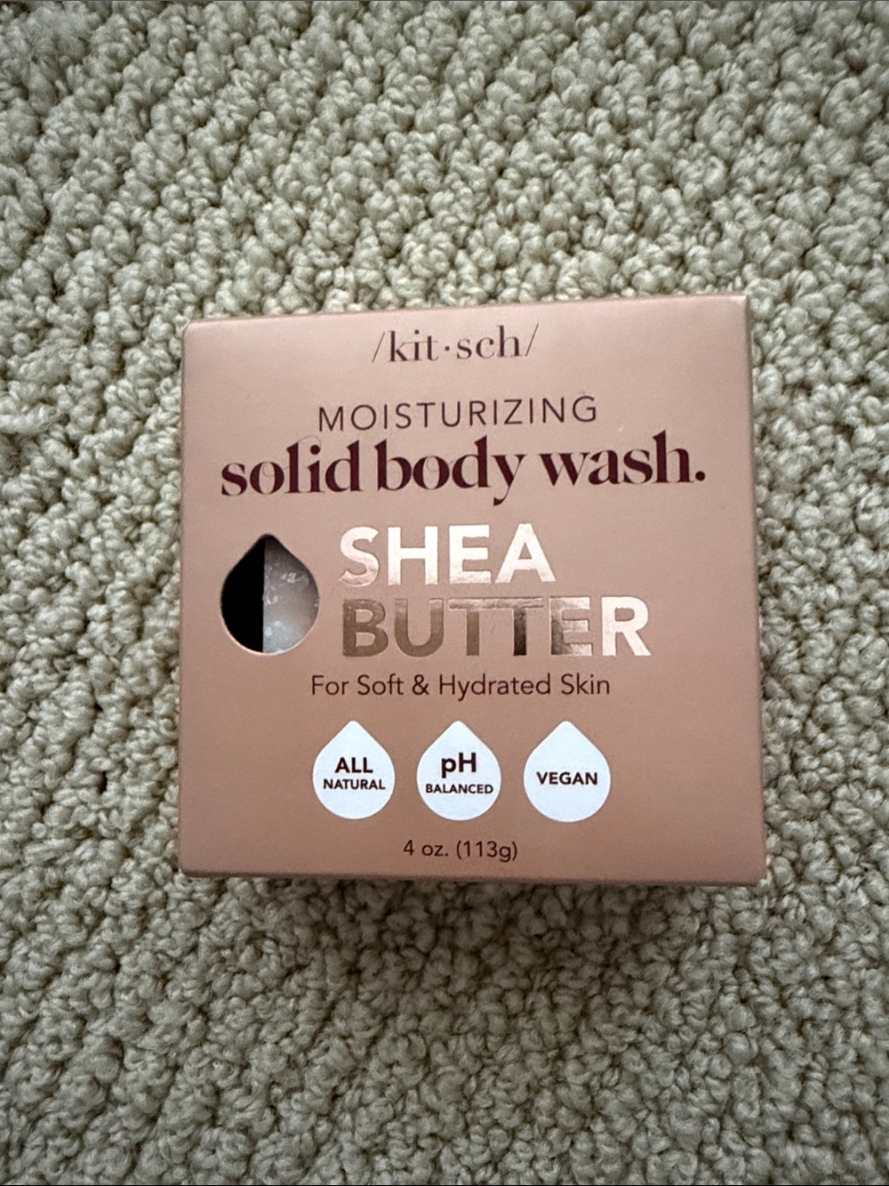 NEW Kitsch Shea Butter Moisturizing Solid Body Wash 4 oz Vegan NIB